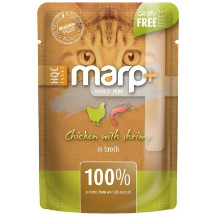 Marp Holistic+ Kapsička pro kočky Kuře s krevetami ve vývaru 55 g