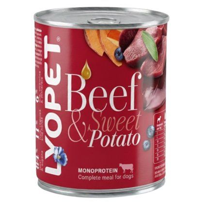 Lyopet Konzerva Hovězí s batáty 400 g
